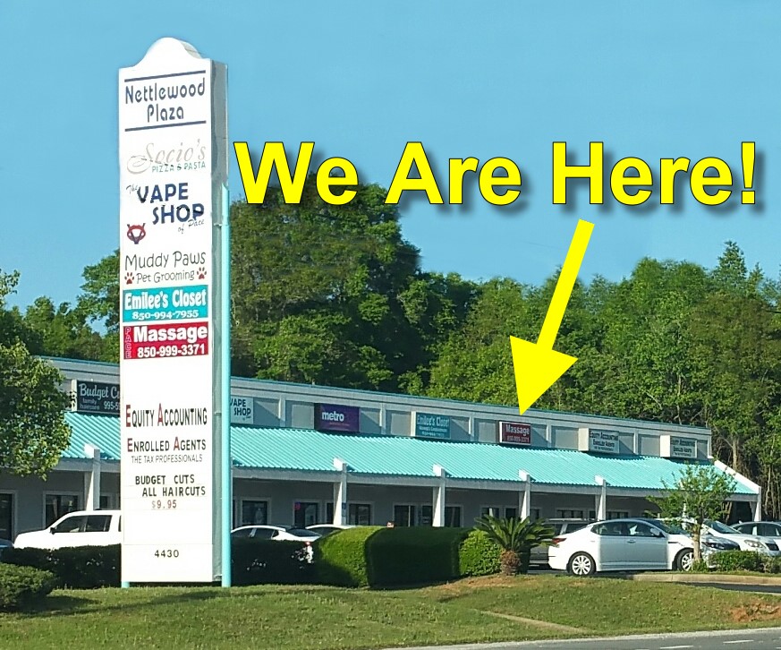 Exterior of Pace Massage at 4430 Hwy 90 Ste G in Pace, Florida
