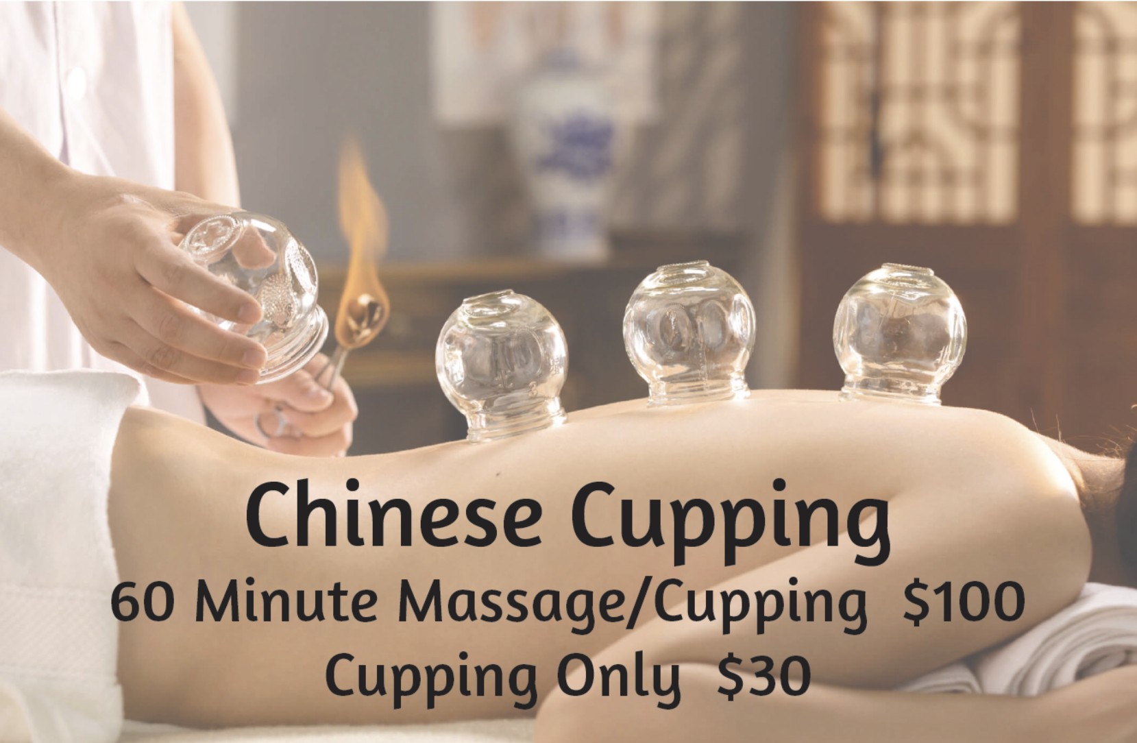 Chinese cupping service pricing at Pace Massage